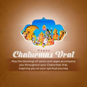 Illustration depicting Hindu deities for Chaturmas Vrat
