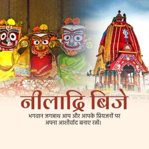 Images of Lord Jagannath and the Jagannath Temple during Neeladri Bijay