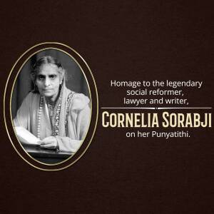 Cornelia Sorabji - Punyatithi Promotional Banner For Pinterest
