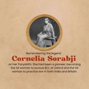 Cornelia Sorabji - Pioneer Of Law Promotional Banner For Facebook