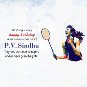Happy Birthday P.V. Sindhu Design For Telegram