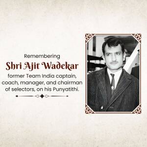 Remembering Shri Ajit Wadekar Promotional Banner For Twitter