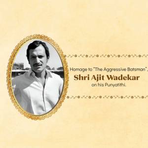 Ajit Wadekar - Homage To A Cricket Legend Graphic For Twitter