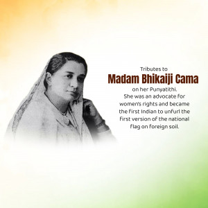 Madam Bhikaiji Cama - Tributes On Her Punyathi Banner For Google Business Profile