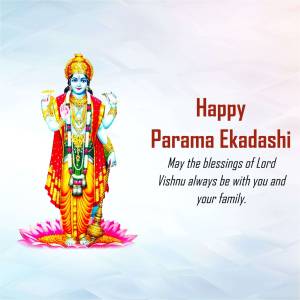 Lord Vishnu image with Parama Ekadashi wishes