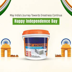 Independence Day themed advertisement for Cement Waterproof product