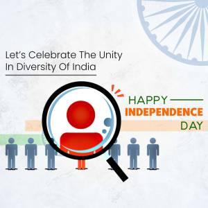 Illustration celebrating India's Independence Day with a focus on unity in diversity.