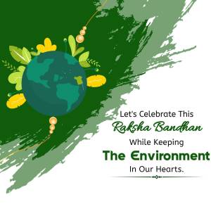 Raksha Bandhan celebration with an environmental theme