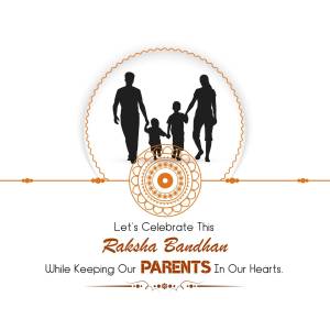 Silhouette of a family with Raksha Bandhan greeting