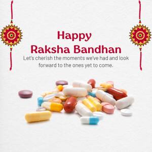 Raksha Bandhan greeting with pills
