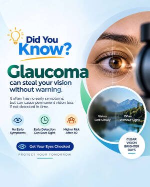 Infographic explaining glaucoma, its risks, and the importance of eye checkups