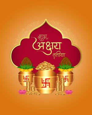 Akshaya Tritiya festive greeting with traditional elements