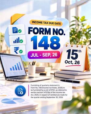 A graphic indicating the income tax due date for Form 148 on October 15, 2026, set in a professional office environment.
