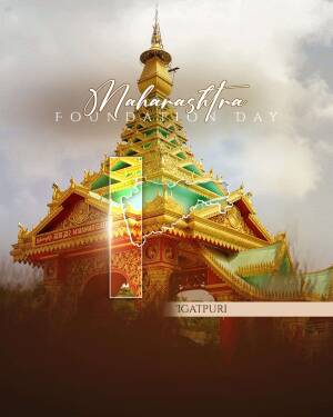 Maharashtra Foundation Day celebration poster featuring Igatpuri landmark
