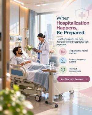 A doctor attending to a patient in a modern hospital room, highlighting the benefits of health insurance for hospitalization expenses.