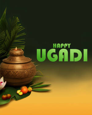 Happy Ugadi Festival Marketing Image For LinkedIn
