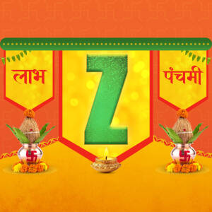 Image depicting a festive celebration with the letter 'Z' and traditional Indian decorations.