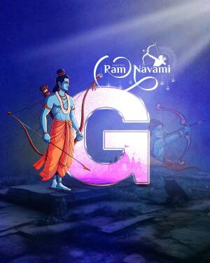 Lord Rama with the letter G for Ram Navami
