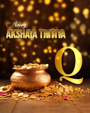 Akshaya Tritiya festive image with gold coins and a pot