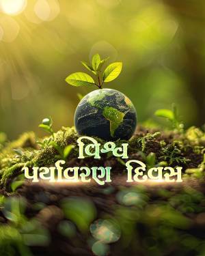 A small plant growing out of a globe, symbolizing environmental protection and growth.