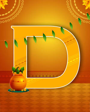 Diwali Letter D Decoration Creative Design For Telegram