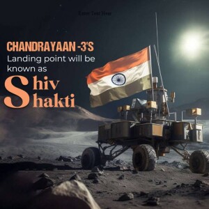 Indian flag on the moon with Chandrayaan-3 rover