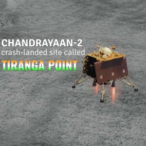 Illustration of the Chandrayaan-2 lander at the Tiranga Point crash site on the moon.