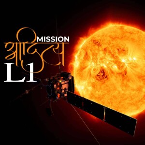 Aditya-L1 spacecraft against the backdrop of the Sun