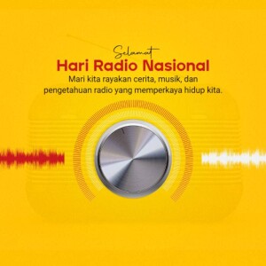 Image celebrating National Radio Day with a radio dial and sound waves.