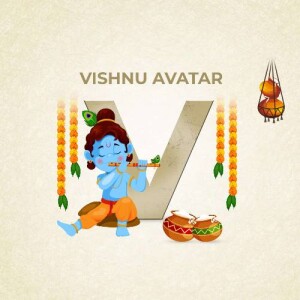 Vishnu Avatar - Krishna With Flute Artwork For Twitter