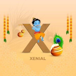 Lord Krishna And The Letter X Design For Instagram
