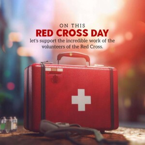 Red Cross Day - Support The Volunteers Promotional Banner For Google Business Profile