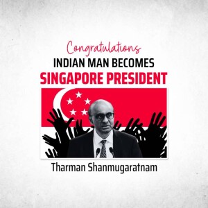 Image celebrating Tharman Shanmugaratnam's election as Singapore's President