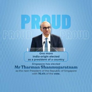 Portrait of Tharman Shanmugaratnam, the newly elected President of Singapore.