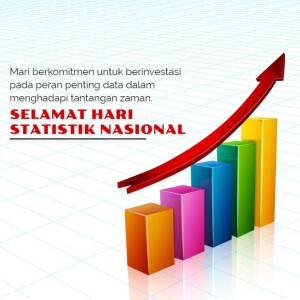 Image depicting a bar graph with an upward arrow, celebrating National Statistics Day.