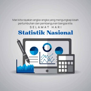 Image depicting a laptop with statistical charts, a calculator, and a pen, celebrating National Statistics Day.