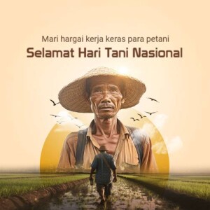 Image depicting an elderly farmer with a sunset background, celebrating National Farmers Day.