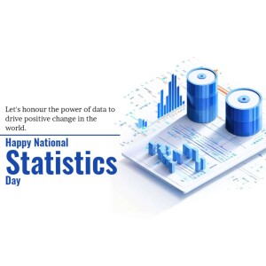 Graphic celebrating National Statistics Day with data visualization