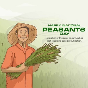Happy National Peasants' Day Graphic For Threads