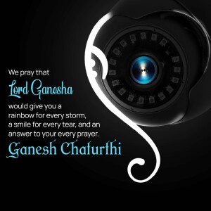 Ganesh Chaturthi Blessings With Camera Branding Post For WhatsApp