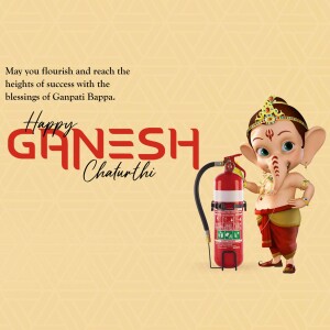 Happy Ganesh Chaturthi - Fire Safety Awareness Flyer For Threads
