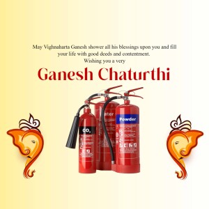 Ganesh Chaturthi Fire Safety Promotional Banner For LinkedIn
