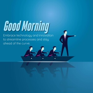 Team rowing a boat with a leader guiding them, representing innovation and progress.