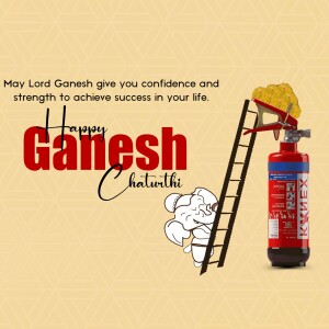 Happy Ganesh Chaturthi - Fire Safety Poster For Twitter