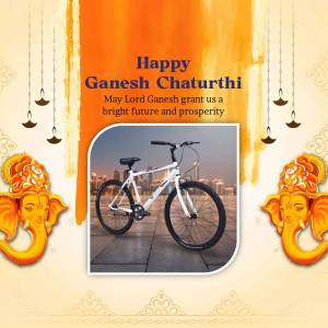 Happy Ganesh Chaturthi - Cycle Ride Business Poster For Facebook