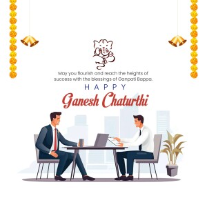 Happy Ganesh Chaturthi - Business Greetings Branding Post For LinkedIn