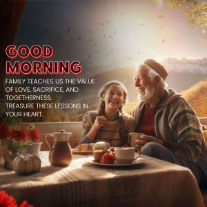 Good Morning With Family Flyer For Google Business Profile