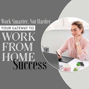 Woman working on laptop at home office