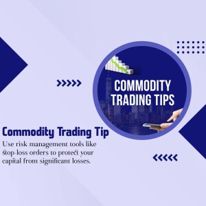 Image depicting commodity trading tips with a graph and mobile phone.