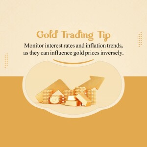 Image displaying a gold trading tip about monitoring interest rates and inflation.